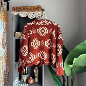 madeline & monroe geometric print mock neck sweater